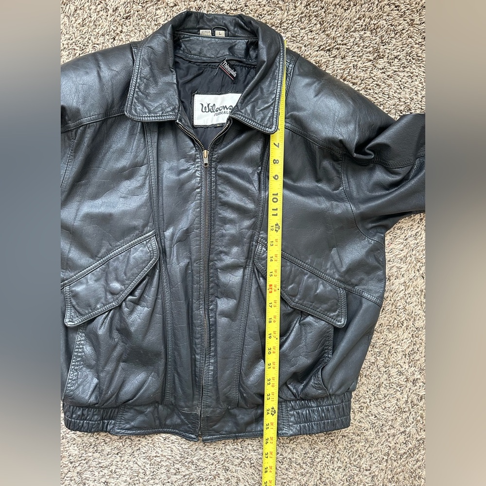 Wilsons Leather Jacket Motorcycle Bomber THINSULATE Large Men’s Vintage - Picture 5 of 16